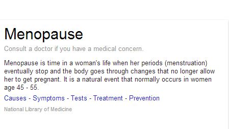 Menopause + Definition